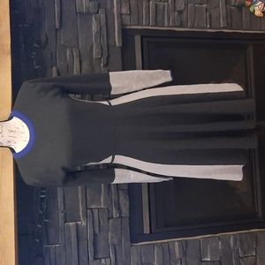 Larry Levine medium gray and blue thick knit sweater dress size M